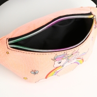 Сумка поясная детская на молнии &laquo;Выбражулька&raquo;, цвет коралловый
