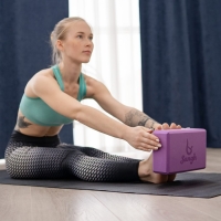 Блок для йоги Sangh, 23х15х8 см, цвет фиолетовый