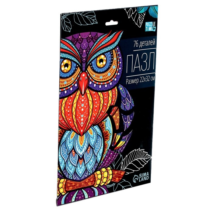 Фигурный пазл в рамке &laquo;Сова&raquo;, на подложке, 76 деталей