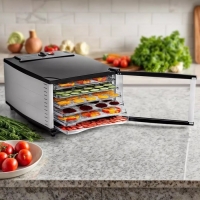 Сушилка для овощей и фруктов Kitfort КТ-1969, 00 Вт, 6 ярусов, регулировка t&deg;, чёрная