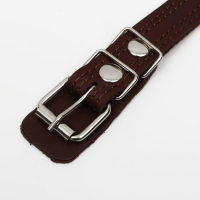 Ошейник кожаный тройной, с ручкой, 57 х 2.5 см, ОШ 35-45 см, коричневый Ошейник кожаный тройной, с ручкой, 57 х 2.5 см, ОШ 35-45 см, коричневый