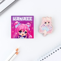 Подарочный набор блокнот и значок «Аниме» Подарочный набор блокнот и значок «Аниме»