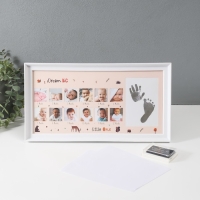 Фоторамка на 12 фото 3х3 см с штемп.подушкой "Такой маленький" белая 2х38х20 см