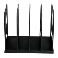 Подставка для журналов и бумаг (сортер) Стамм, сборная, 4 отделения, черная