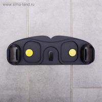 Держатель для швабр, 30&times;10&times;5 см, на липучке, с крючком, цвет МИКС