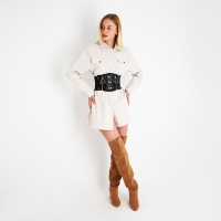 Ремень женский, ширина 12 см, на молниях, цвет чёрный Ремень женский, ширина 12 см, на молниях, цвет чёрный