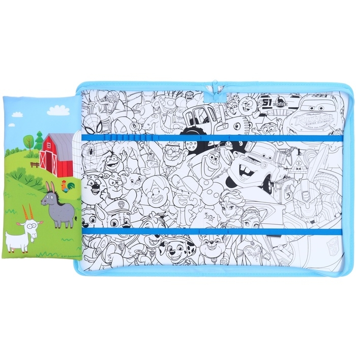 Папка для труда А4 с пеналом, на молнии, текстиль, Синий трактор Папка для труда А4 с пеналом, на молнии, текстиль, Синий трактор