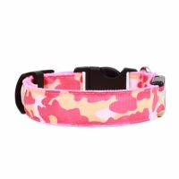 Ошейник с подсветкой Милитари 3 режима свечения размер S, ОШ 22-40 х 2,5 см розовый