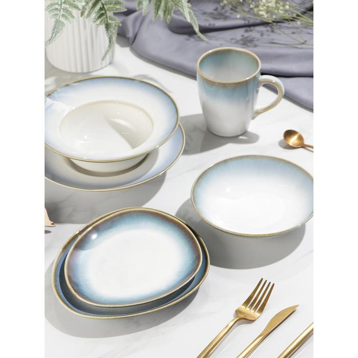 Блюдо фарфоровое для подачи Magistro &laquo;Пэвэти&raquo;, d=20,5 см, цвет голубой