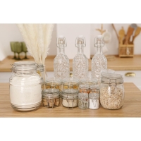 Банка стеклянная для хранения сыпучих продуктов Доляна &laquo;Галерея&raquo;, 100 мл, 6,5&times;10,6 см, с бугельным замком