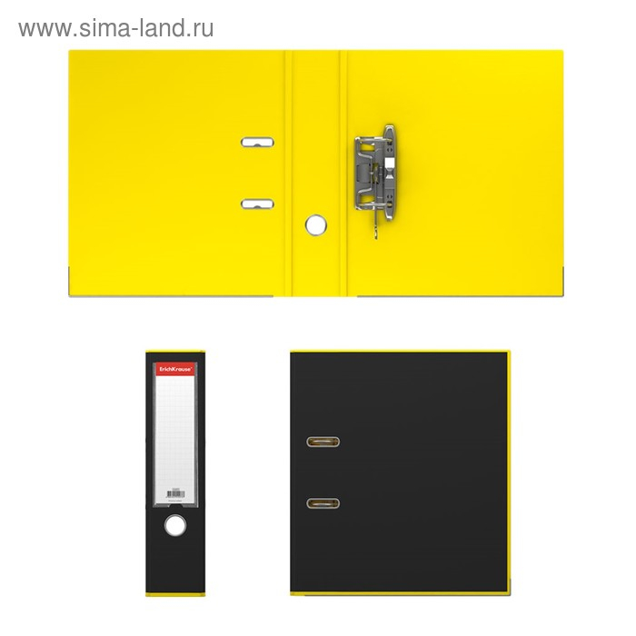 Папка&ndash;регистратор А4, 70 мм, ErichKrause "Accent", с арочным механизмом, жёлтая