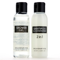 Дорожный набор косметики &laquo;Ежедневный уход&raquo;, шампунь для волос 2в1 и гель для душа, 2 х 100 мл, BEAUTY FOX