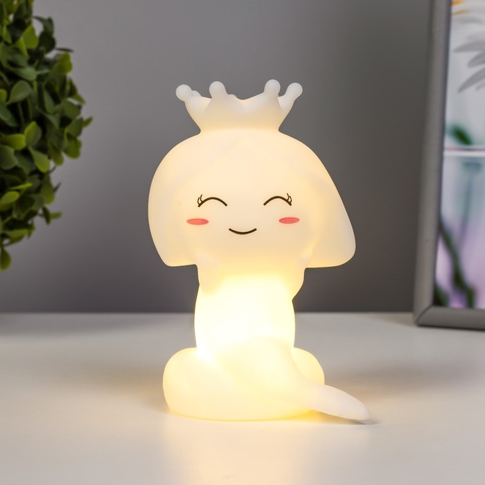 Ночник "Русалочка" LED от батареек белый 7х7,5х13 см RISALUX