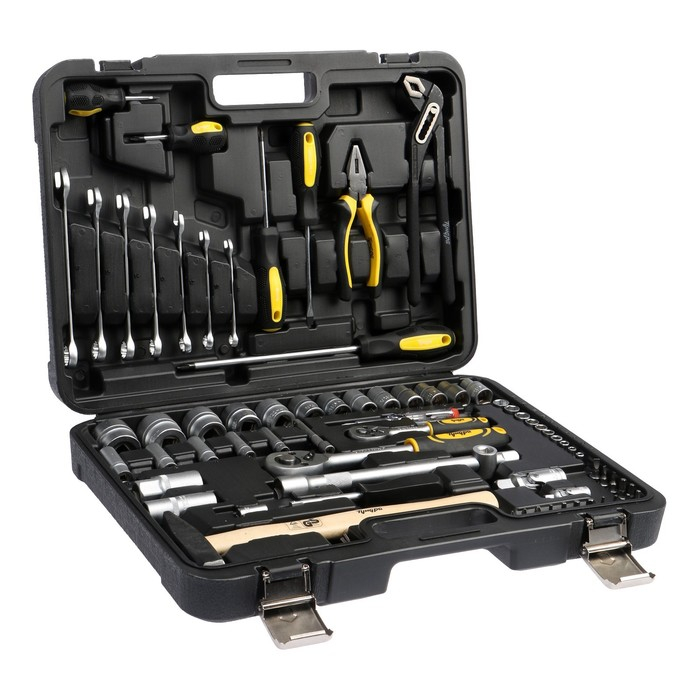 Набор инструментов в кейсе ТУНДРА, автомобильный, CrV, 75 предметов Набор инструментов в кейсе ТУНДРА, автомобильный, CrV, 75 предметов