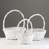 Набор корзин плетёных &laquo;Белоснежные&raquo;, 3 шт., ива