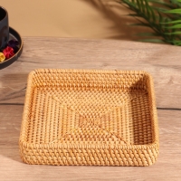 Поднос, 21х21х4 см, ротанг