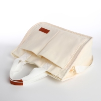 Сумка молодёжная на молнии, цвет молочный