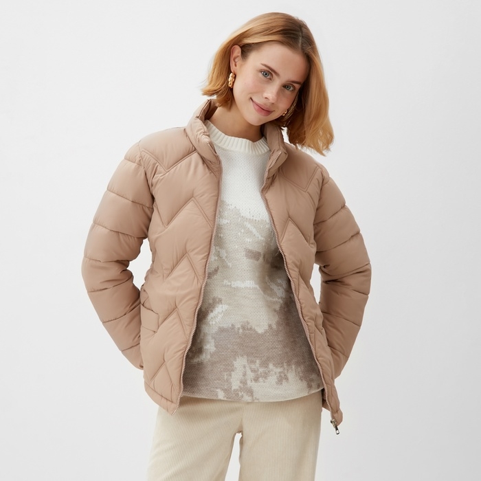 Куртка женская на молнии Collorista цвет бежевый р-р 42 Куртка женская на молнии Collorista цвет бежевый р-р 42