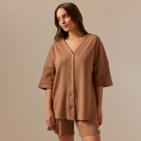 Костюм домашний женский (рубашка и шорты) SL HOME р. S, кофейный Костюм домашний женский (рубашка и шорты) SL HOME р. S, кофейный