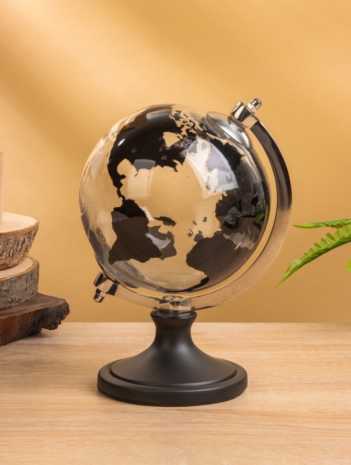 Глобус сувенирный "Сумерки" 12,5х15х20 см, стекло, дерево