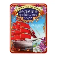 Монета сувенирная на выпускной &laquo;Удачи в начинаниях&raquo;, металл, d=2.5 см