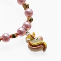 Браслет детский "Выбражулька" на затяжке, единорог с бусинами, цветной