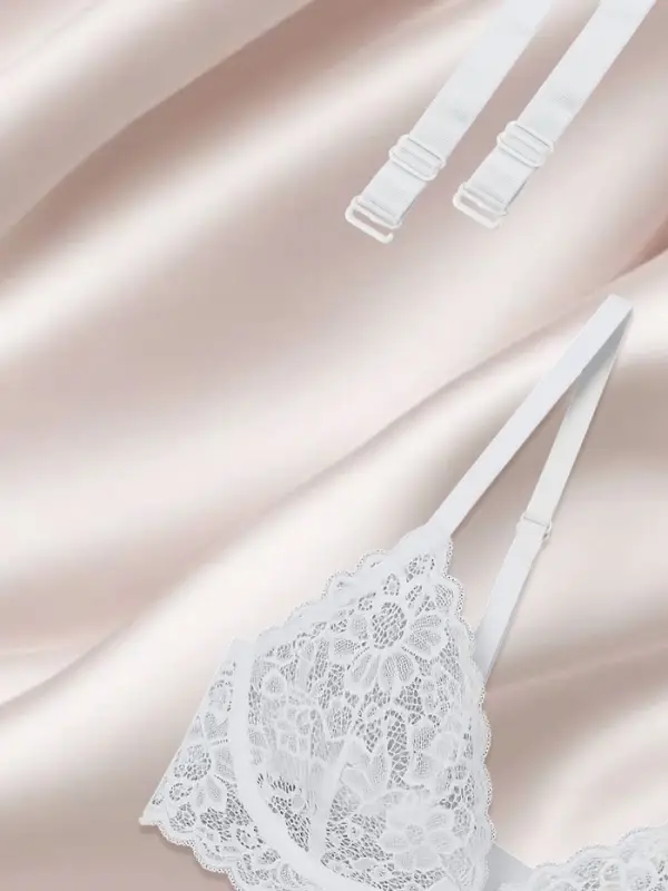 Лямки для бюстгальтера, текстильные, 1.5 см, 37 см, пара, белые