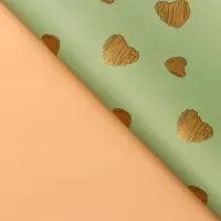 Пленка матовая &laquo;Золотые сердца&raquo;, лаймовый, 58&times;58 см