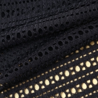 Кружевная эластичная ткань, 190 мм &times; 2,7 &plusmn; 0,5 м, цвет чёрный