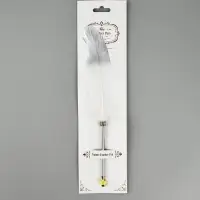 Перо белое с серебром (наконечник ручка), дл.25 см