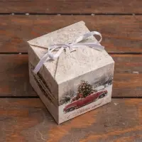 Коробка складная, подарочная новогодняя &laquo;Зимний пейзаж&raquo; 10&times;10&times;10 см