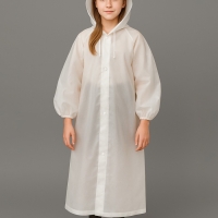 Дождевик детский однотонный прозрачный, рост 120-160 см, цвет МИКС