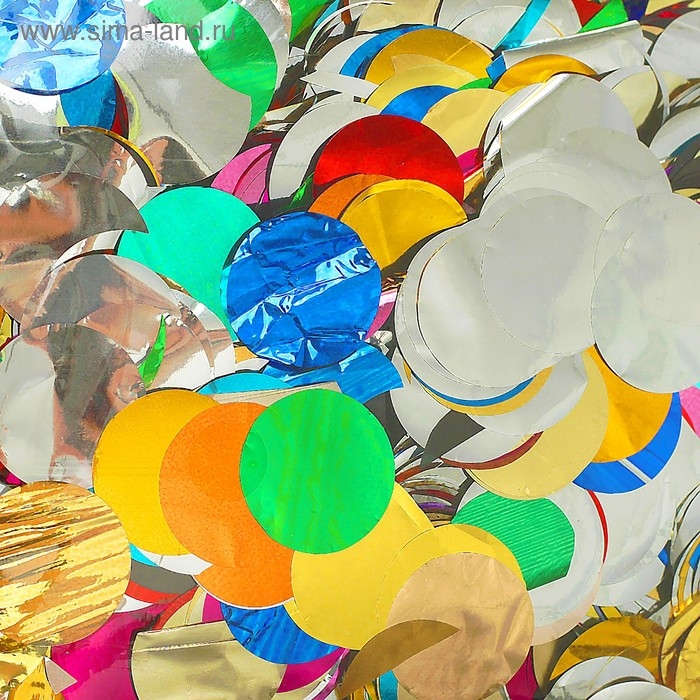 Конфетти &laquo;Круг&raquo;, 1,5 см, фольга, 100г, цвета МИКС