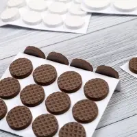 Накладка мебельная круглая ТУНДРА, d=18 мм, 32 шт., полимерная, коричневая