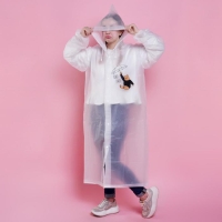 Дождевик взрослый плащ &laquo;Наслаждаюсь дождём&raquo;, размер 42-48, 60 х 110 см, цвет белый