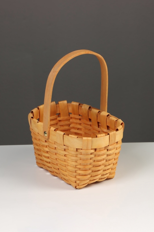 Корзина плетёная, 22&times;16&times;12 см, ручка h=15 см, ива, натуральный цвет