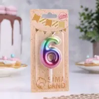 Свеча в торт &laquo;Цифра 6&raquo;, 5.5 см