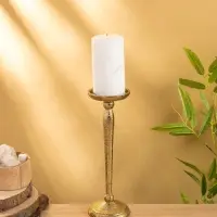 Подсвечник "Звездная пыль" алюминий 9,5х9,5х29,5 см