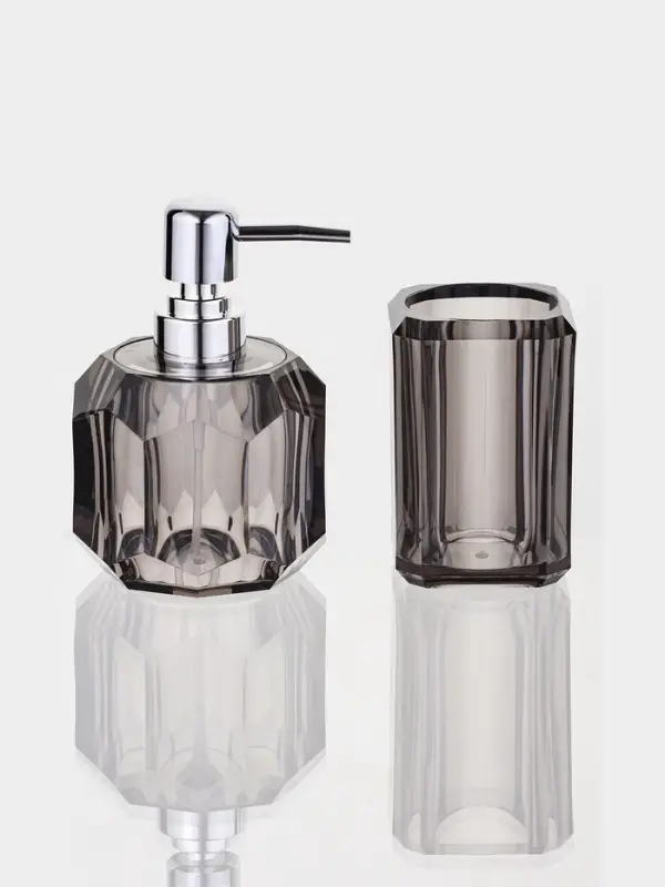 Набор для ванной "Блэк" 3 предмета (дозатор, стакан, мыльница)