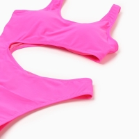 Купальник женский слитный однотонный MINAKU цвет фуксия, размер 44