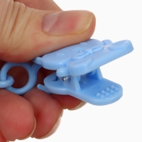 Пустышка классическая, с держателем, +0мес., цвет голубой