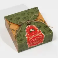 Коробка новогодняя складная &laquo;Новогодняя почта&raquo;, 16 х 16 х 6 см, Новый год