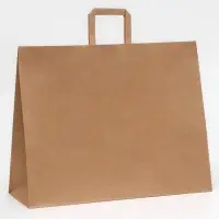 Пакет бумажный крафт 90 г/м&sup2;, плоская ручка, 45 х 15 х 35 см