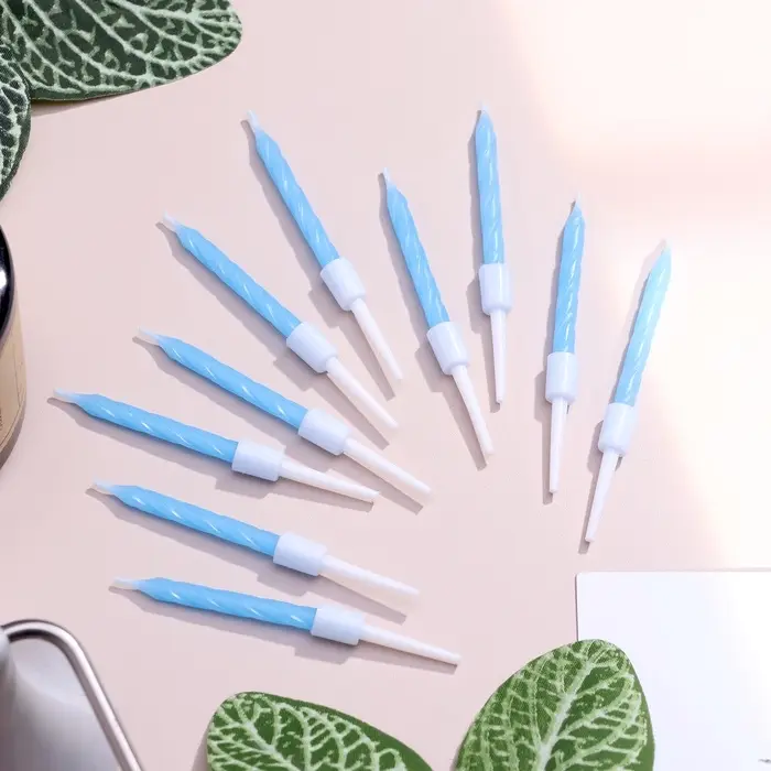 Свечи для торта &laquo;Неон&raquo;, 5 см, 10 шт., синие