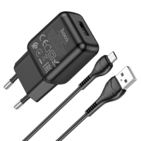 Сетевое зарядное устройство Hoco C96A, 1 USB, 2.1 А, кабель Micro USB -USB, 1 м, чёрное Сетевое зарядное устройство Hoco C96A, 1 USB, 2.1 А, кабель Micro USB -USB, 1 м, чёрное