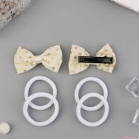 Набор для волос "Школьница галант" (4 резинки 3,5 см, 2 зажима 5,5 см) блестючки