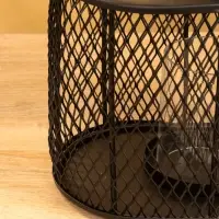 Подсвечник фонарь со стеклянной колбой 19,5х23х15,5 см, d 10 см, металл, цв. чёрный