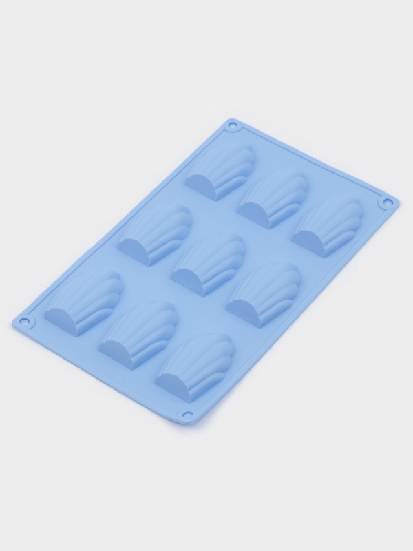 Форма для выпечки Доляна &laquo;Подводный мир. Ракушка&raquo;, силикон, 28&times;17&times;2 см, 9 ячеек (6,7&times;4,5&times;1,3 см), цвет голубой