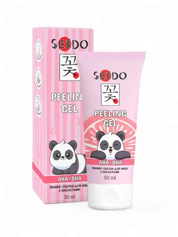 Пилинг-скатка для лица Sendo с кислотами AHA + BHA, 50 мл