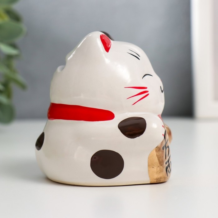 Копилка керамика Копилка керамика "Манэки-нэко с пожеланием" МИКС 6х7х7,5 см